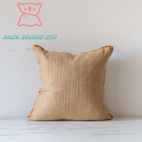 Amber Lewis x Loloi Aveline Natural/Rust Pillow Cover