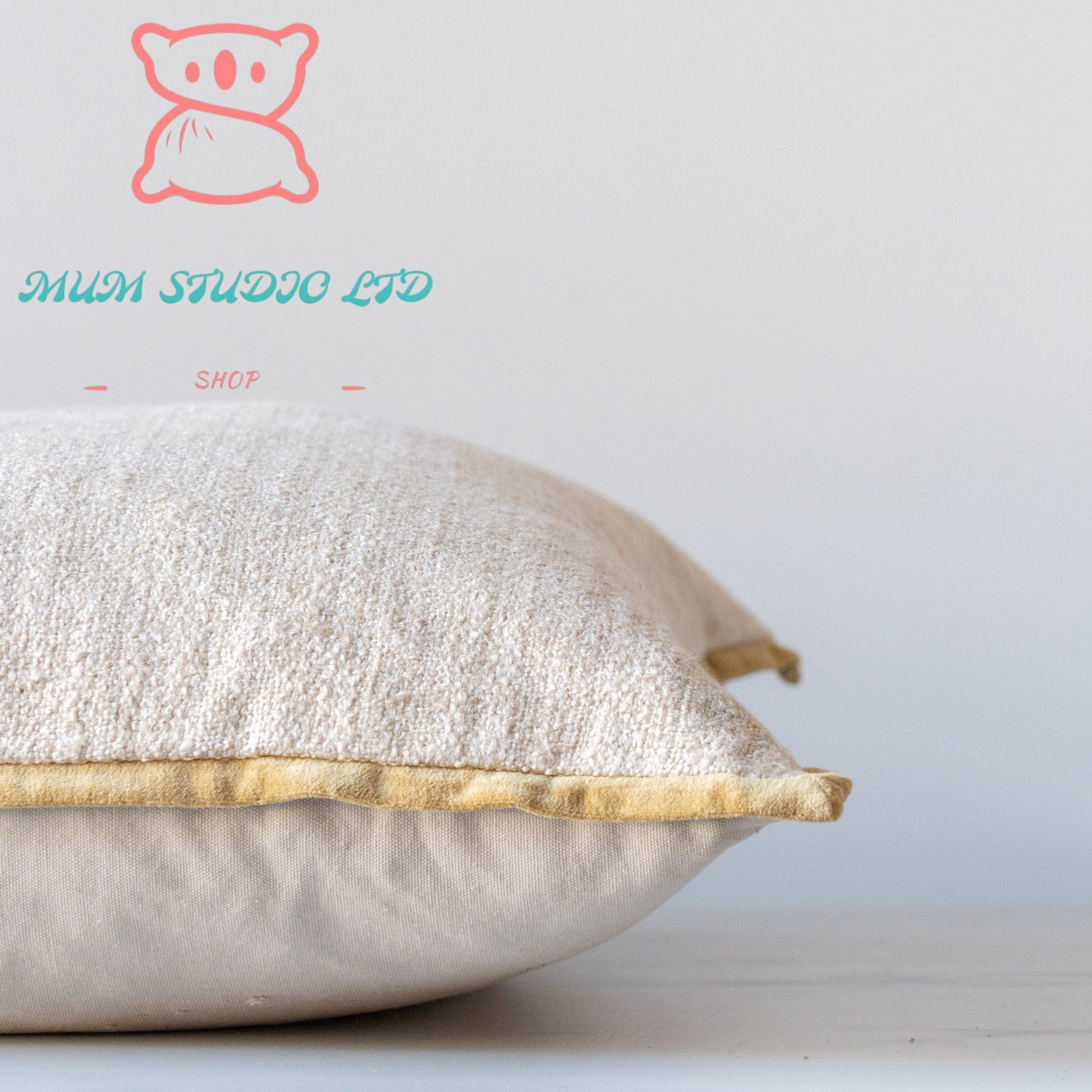 Amber Lewis x Loloi Aveline Ivory/Gold Pillow Cover